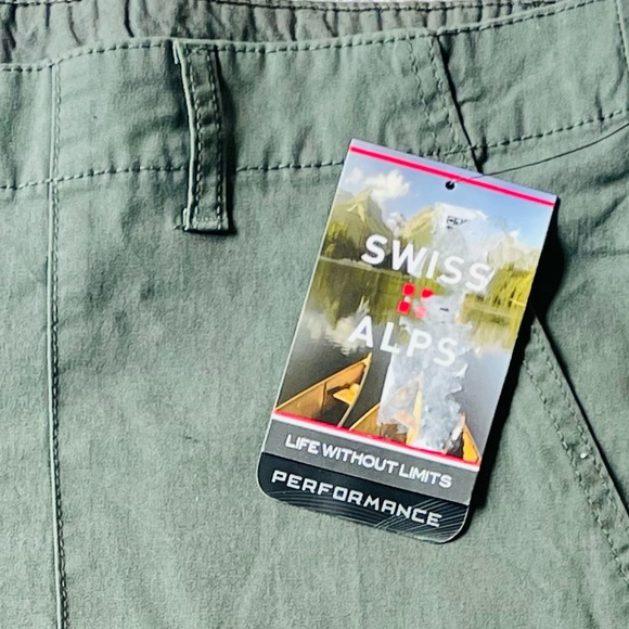 Swiss Alps Olive Green Performance Shorts - Picture 2 of 7